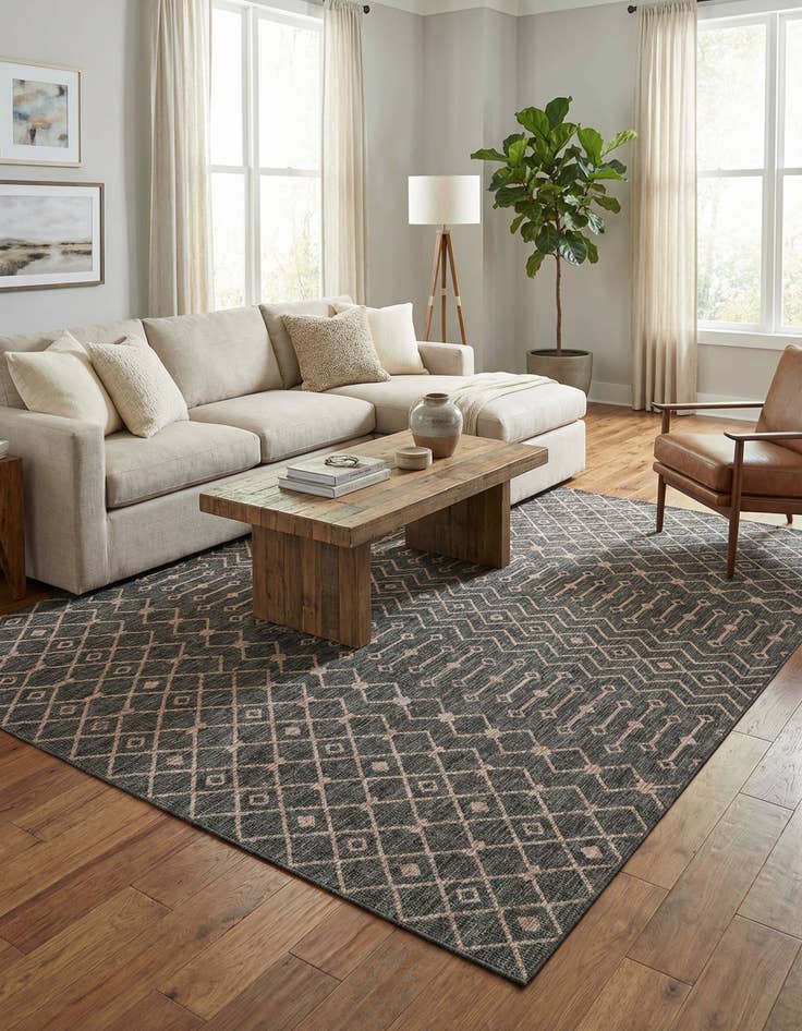 Detail image of 10' x 14'  Washable Trellis Indoor / Outdoor Rug