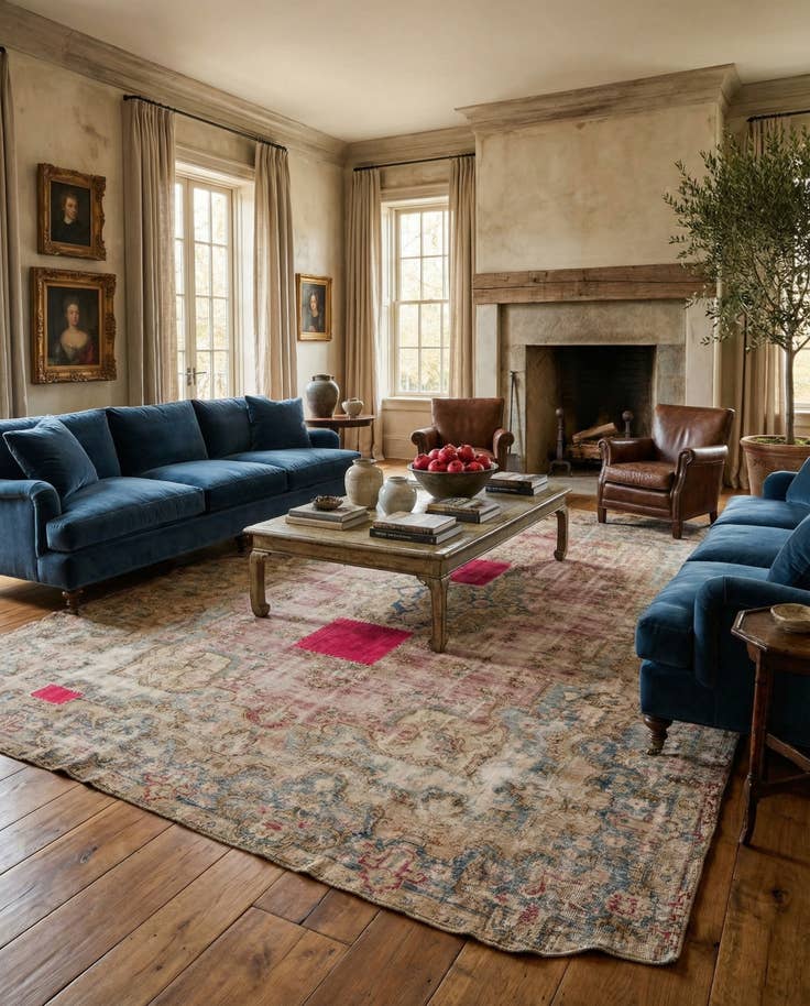 Detail image of 9' 3 x 12' 9 Hand Knotted Ultra Vintage Persian Wool Rug