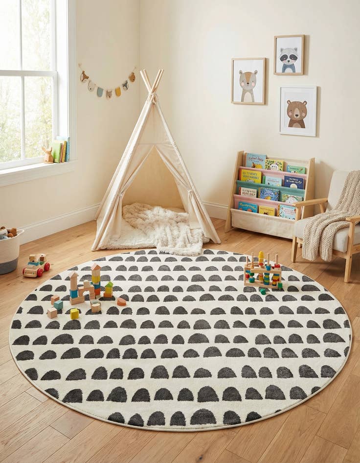 Detail image of  7' 10 x 7' 10 Whimsy Kids Round Rug