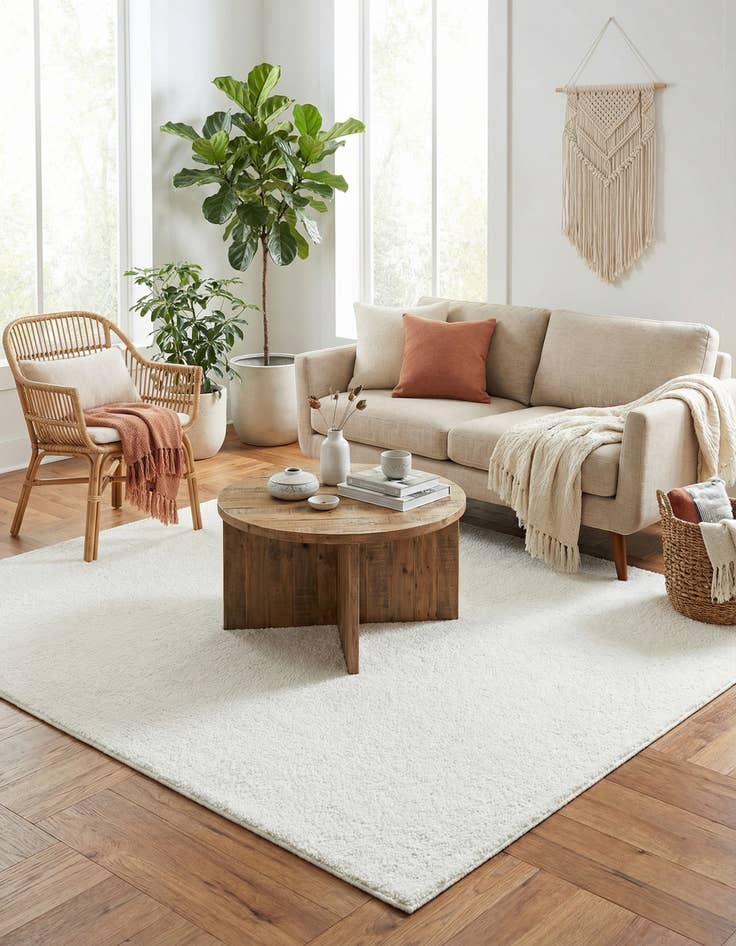 Detail image of 5' 5 x 5' 10 Solid Frieze Square Rug