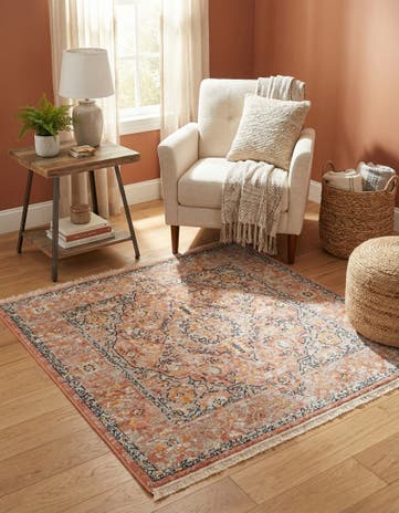 Brick Red Lola Square Rug