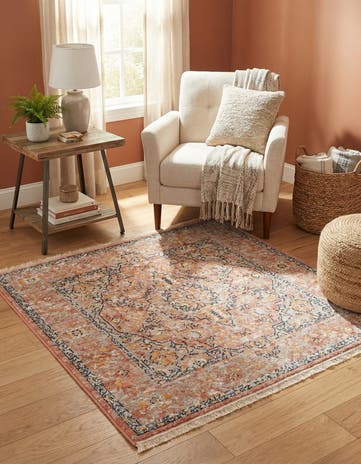 Brick Red Lola Square Rug