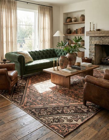 4' 4 x 7' 1 Hand Knotted Ultra Vintage Persian Wool Rug