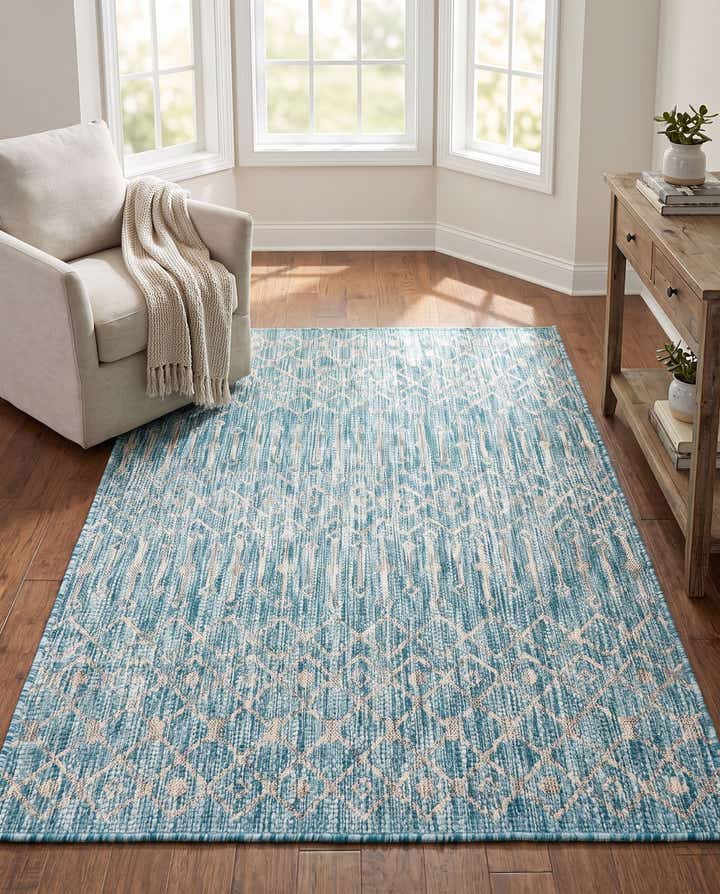 4' x 6' Easy-Clean Trellis Indoor / Outdoor Rug