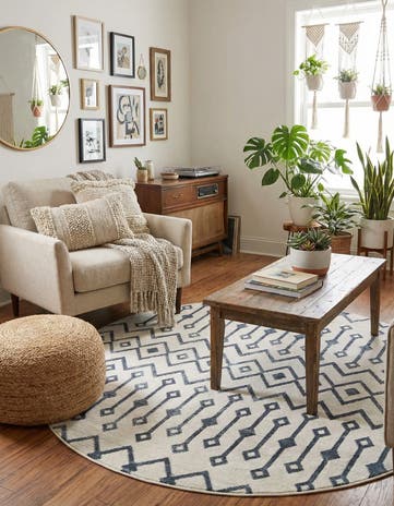 5' 3 x 5' 3 Bohemian Trellis Round Rug