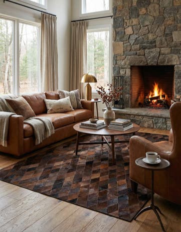 5' 1 x 8' Cowhide Stocks Rug