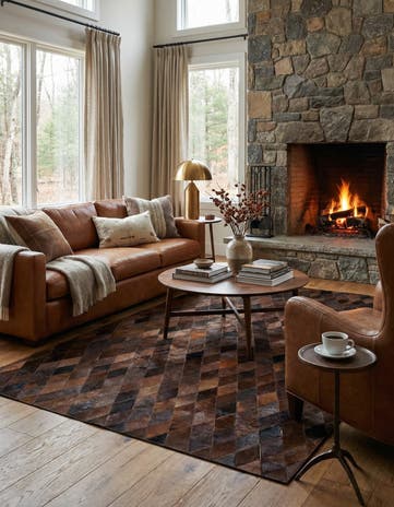 5' 1 x 8' Cowhide Stocks Rug