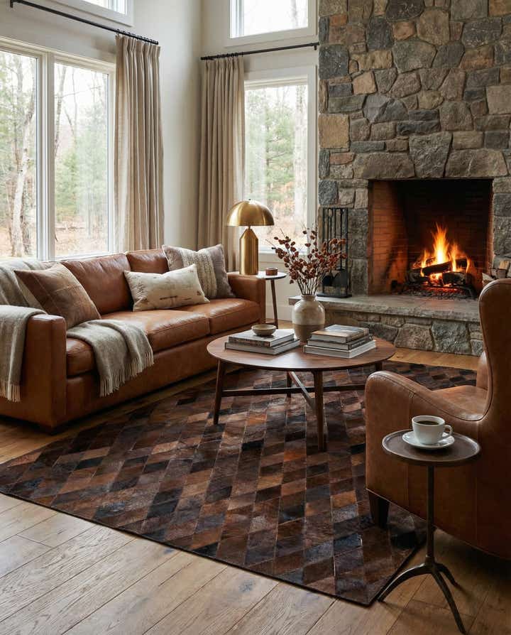 5' 1 x 8' Cowhide Stocks Rug