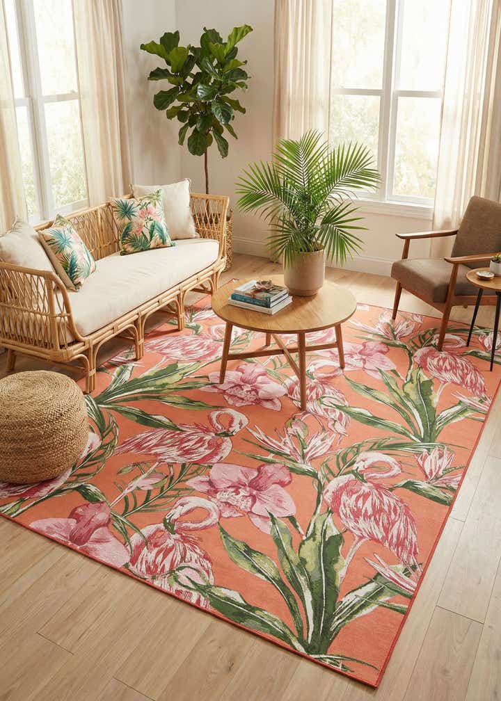 7' 10 x 10' Easy-Clean Botanical Indoor / Outdoor Rug