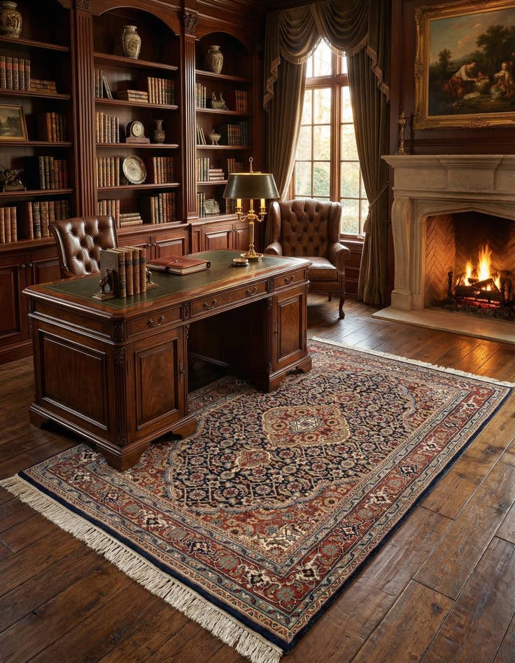 Detail image of 4' x 6' 5  Hand Knotted Bidjar Wool Rug