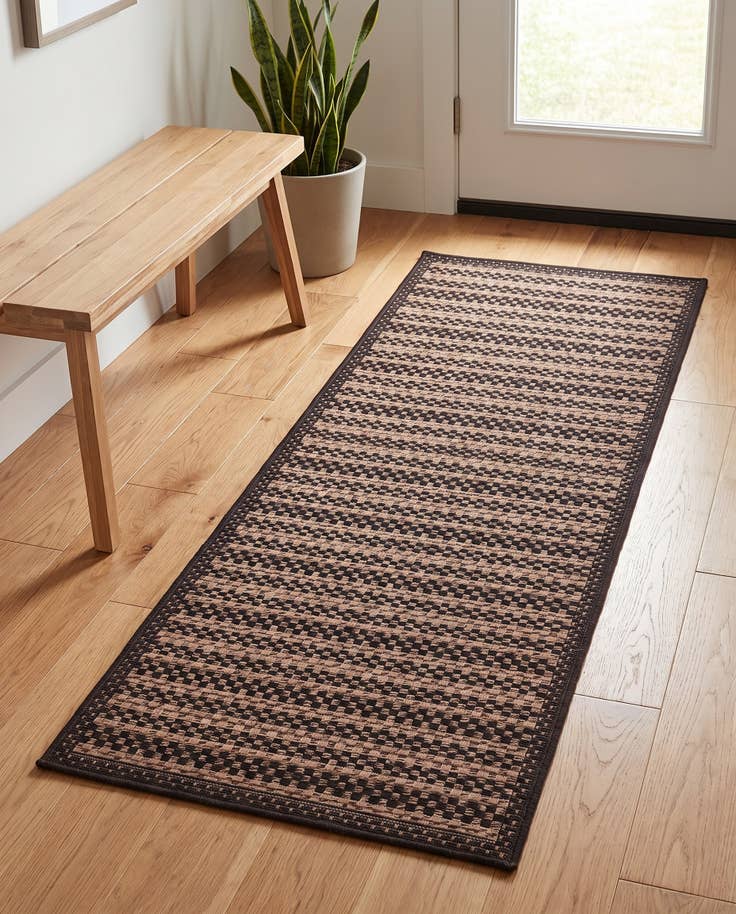 Detailansicht von 65cm x 185cm Leicht zu reinigen Border Innen- / Aussenbereich Läufer Teppich