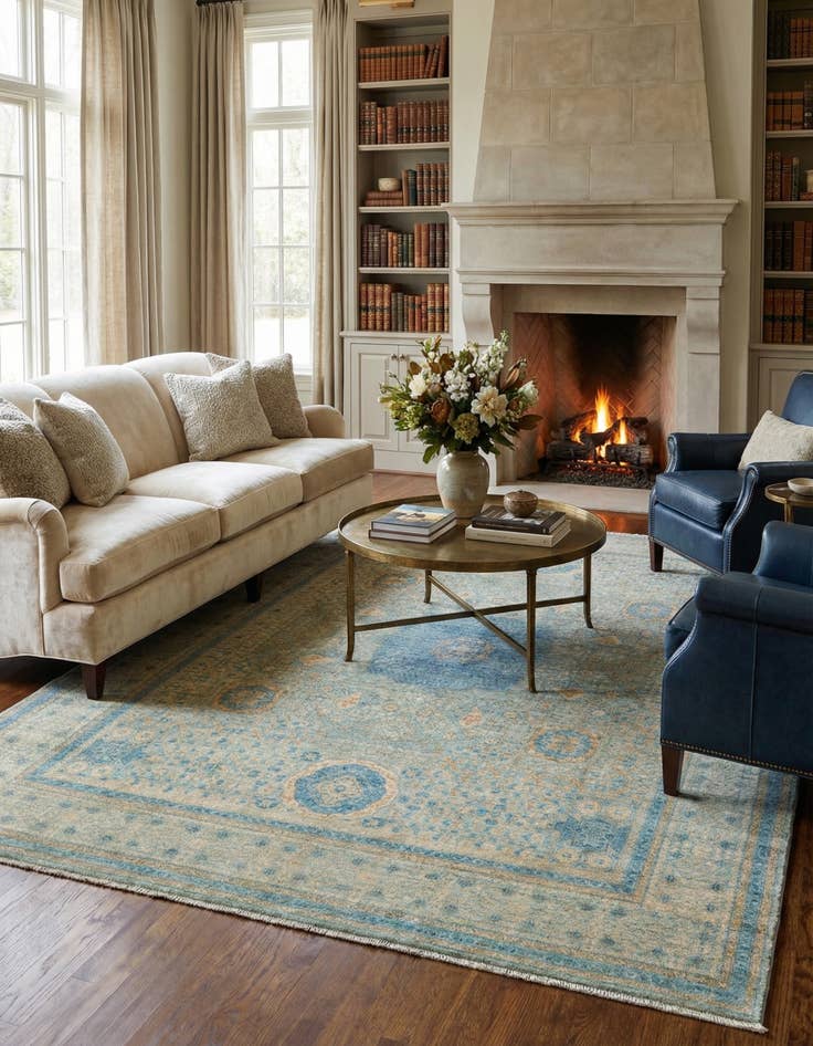 Detail image of 7' 10 x 9' 8  Hand Knotted Mamluk Rug