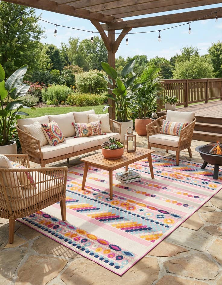 Detail image of 9' x 12'  Washable Aruba Indoor / Outdoor Rug
