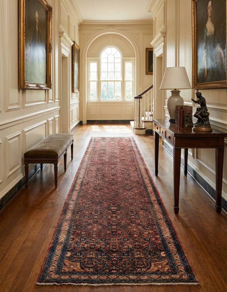 Detail image of 3' 4 x 14' 2 Hamedan Wool Runner Rug