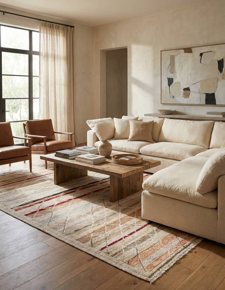 Detail image of 9' 6 x 11' 8  Hand Knotted Moroccan Wool Rug