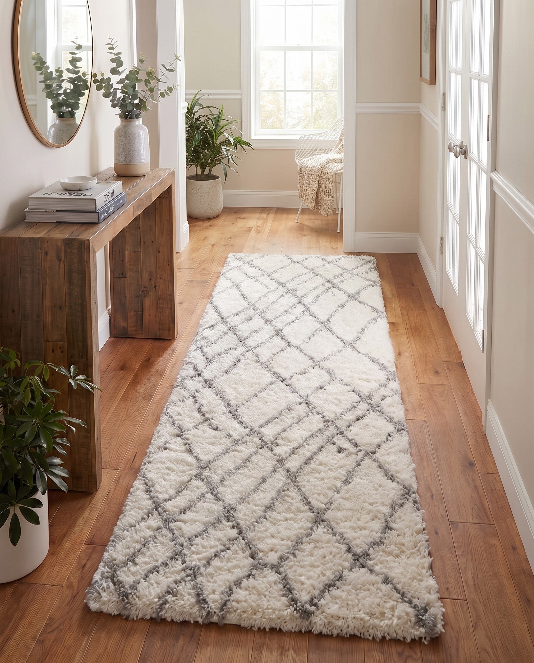 Ivory Soft Touch Shag Runner Rug