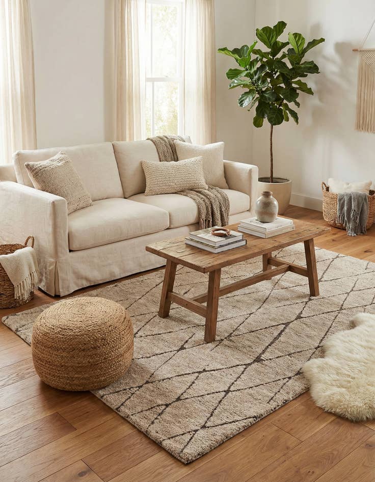 Detail image of  4' 1 x 6' 1 Atlas Moroccan Wool Rug