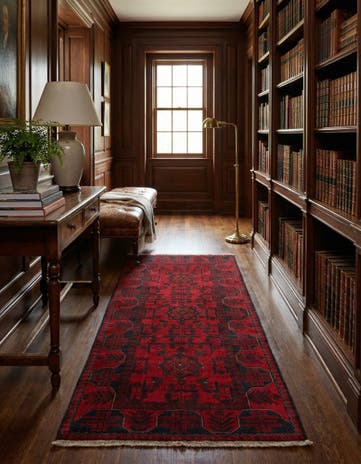 2' 9 x 6' 3 Hand Knotted Khal Mohammadi Wool Runner Rug