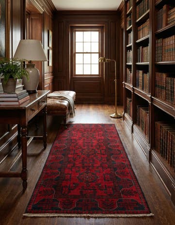 2' 9 x 6' 3 Hand Knotted Khal Mohammadi Wool Runner Rug