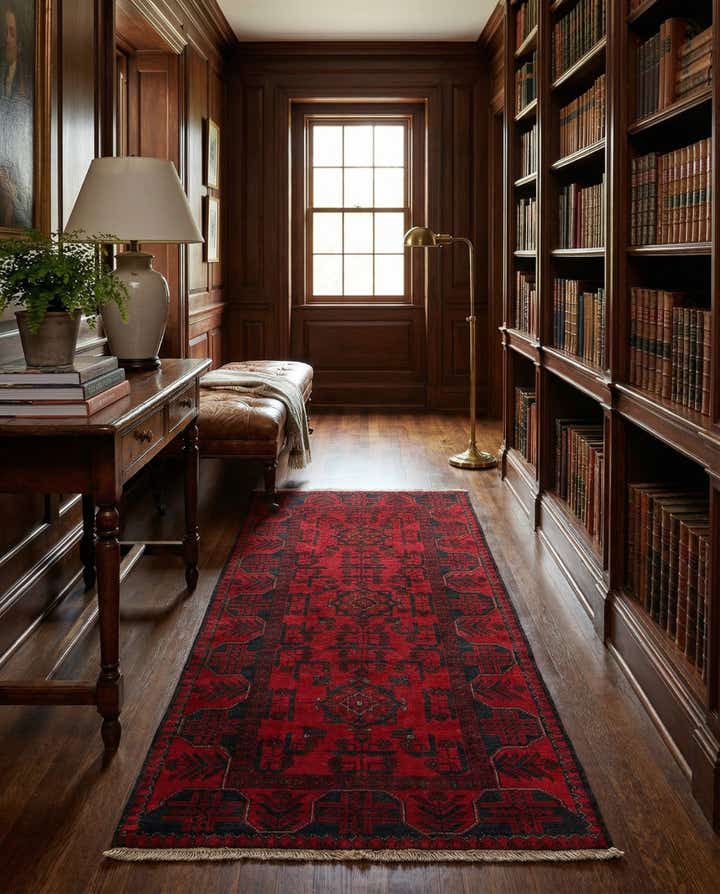 2' 9 x 6' 3 Hand Knotted Khal Mohammadi Wool Runner Rug