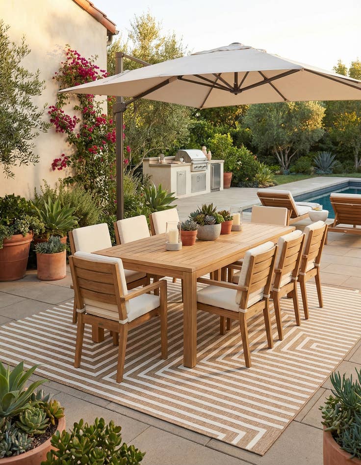 Detail image of 13' x 13'  Washable Modern Indoor / Outdoor Square Rug