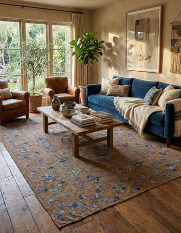6' 5 x 9' Hand Woven Kilim Suzani Wool Rug