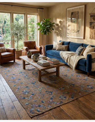 6' 5 x 9' Hand Woven Kilim Suzani Wool Rug