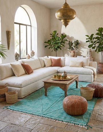 6' 5 x 10' Hand Knotted Moroccan Wool Rug