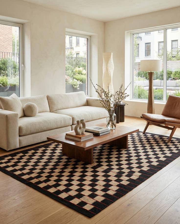 Detail image of 5' 2 x 6' Hand Woven Kilim Modern Wool Rug