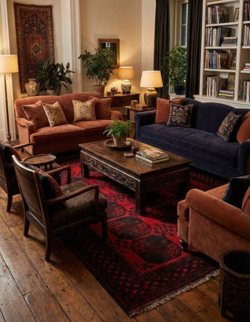 7' 5 x 9' 7 Hand Knotted Torkaman Persian Wool Rug