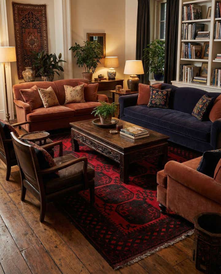 7' 5 x 9' 7 Hand Knotted Torkaman Persian Wool Rug