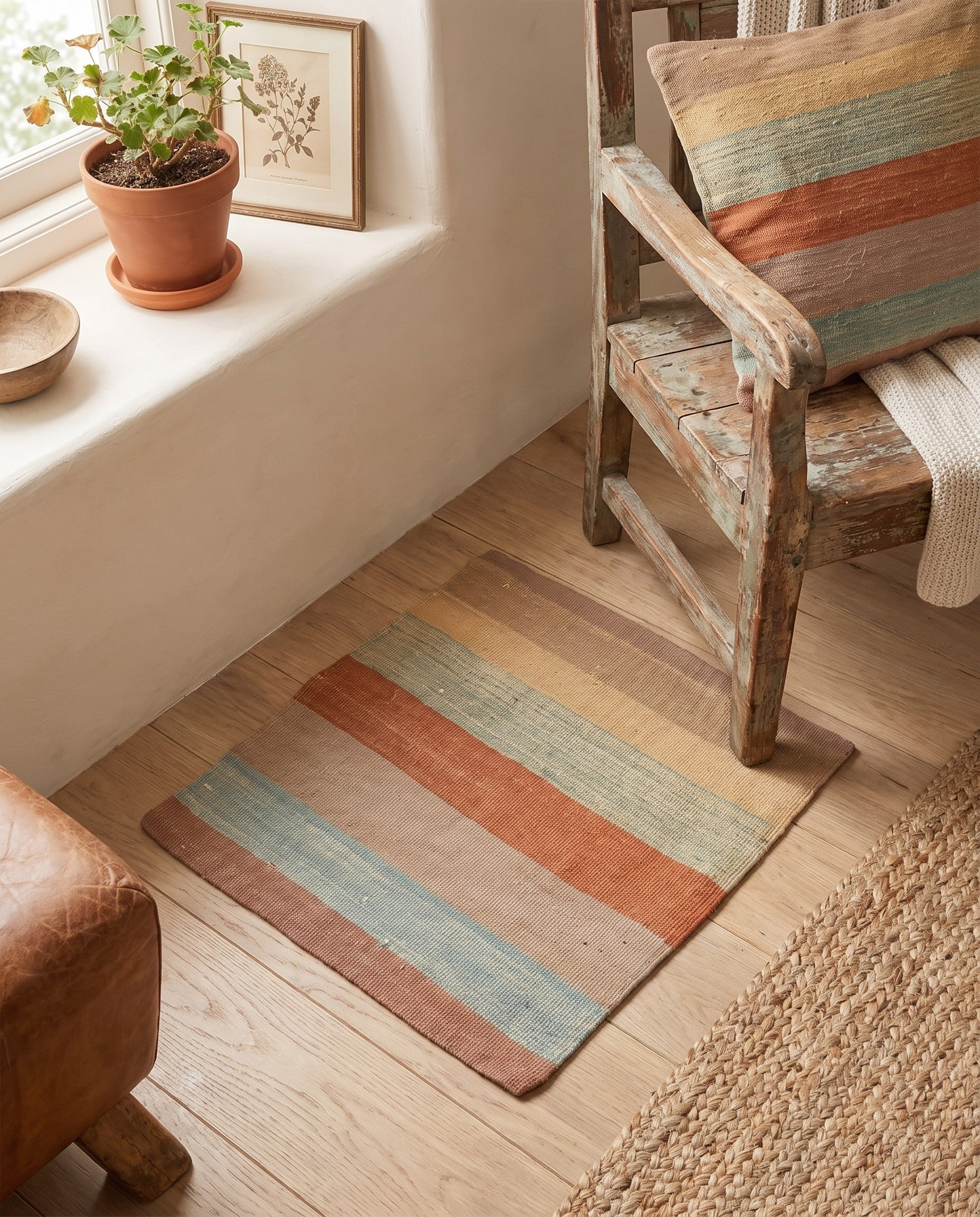 1' 6 x 1' 7 Hand Woven Pillow Wool Square Rug