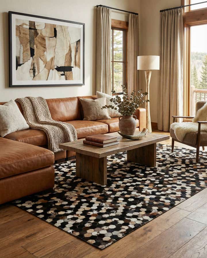 5' x 8' 1 Cowhide - Patchwork Rug