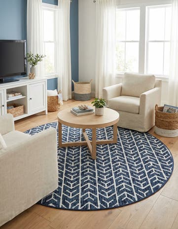6' x 6' Easy-Clean Sabrina Soto Aston Indoor / Outdoor Round Rug
