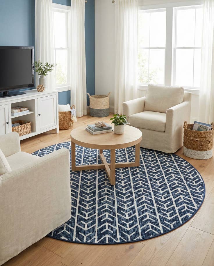 Detail image of 6' x 6' Easy-Clean Sabrina Soto Aston Indoor / Outdoor Round Rug