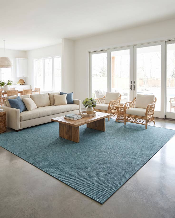 Detail image of 13' x 13' Easy-Clean Solid Indoor / Outdoor Square Rug