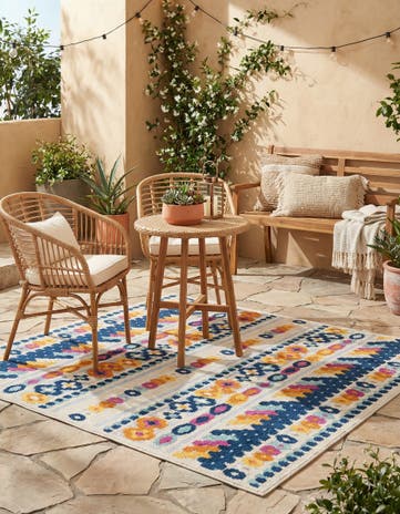 Gray Easy-Clean Aruba Indoor / Outdoor Square Rug