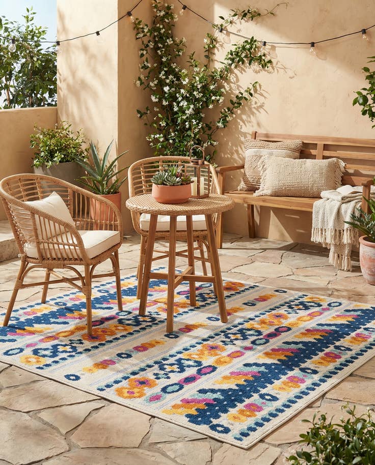 Detail image of 5' 3 x 5' 3 Easy-Clean Aruba Indoor / Outdoor Square Rug