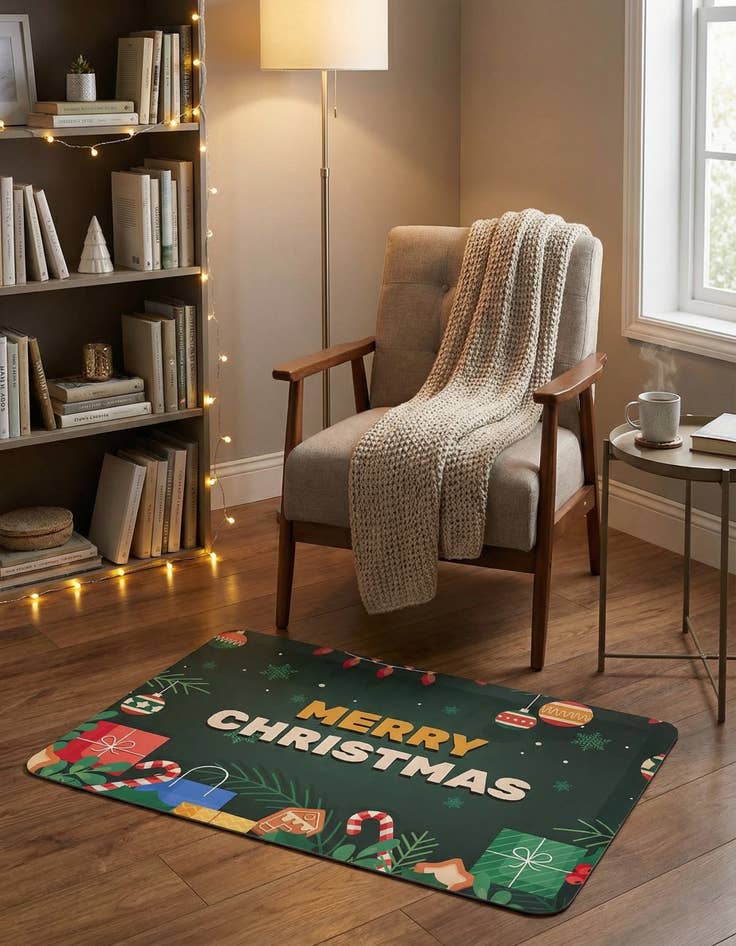 Detail image of  2' x 3' Merry Christmas Anti-Fatigue Comfort Mat