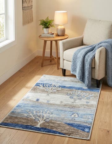 Blue Gray Gabbeh Rug