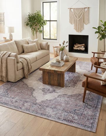 Ivory and Gray Washable Mangata Rug
