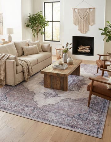 Ivory and Gray Washable Mangata Rug