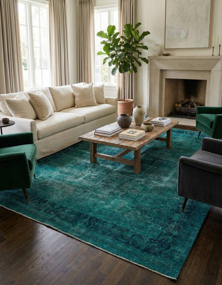 Detail image of 9' 5 x 12' 3  Hand Knotted Ultra Vintage Persian Wool Rug