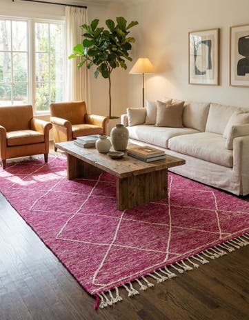 6' 5 x 10' Hand Knotted Moroccan Wool Rug