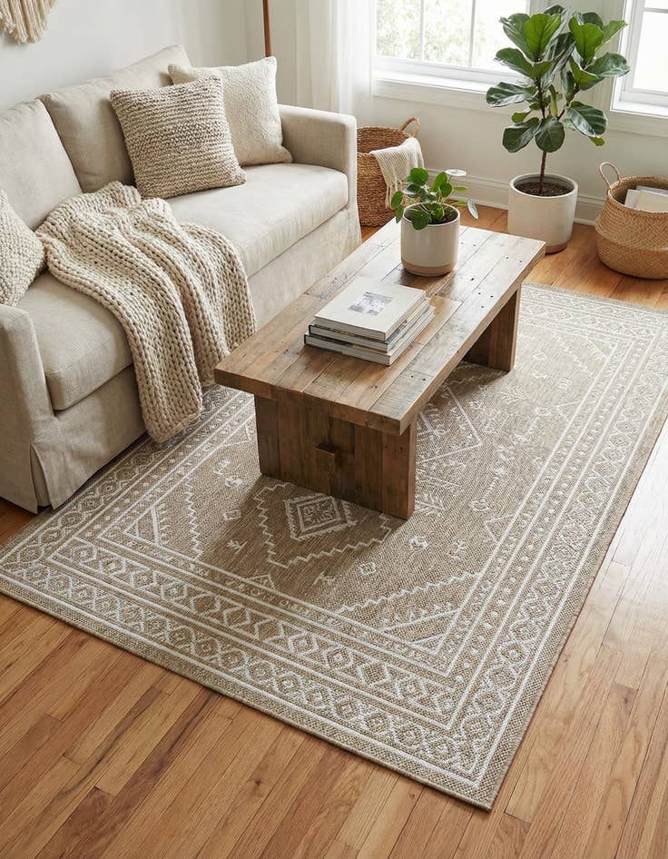 Detail image of  4' 1 x 6' 1  Washable Safari Indoor / Outdoor Rug