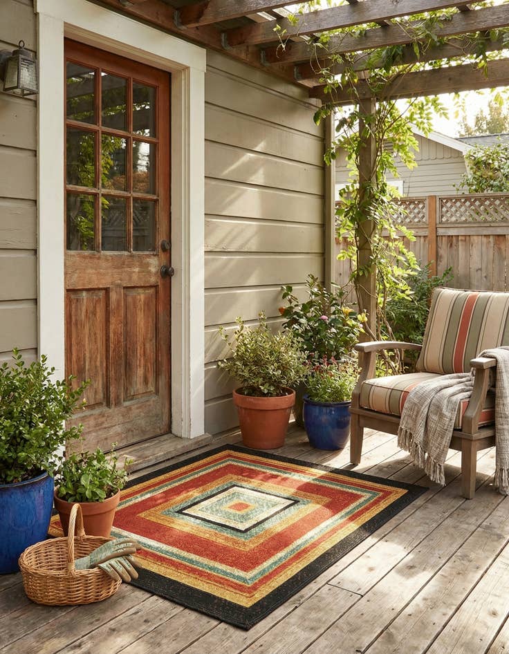 Detail image of  2' x 3'  Washable Modern Indoor / Outdoor Rug