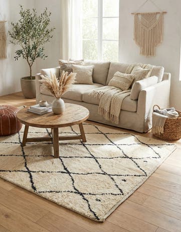 5' 5 x 8' 1 Hand Knotted Moroccan Wool Rug