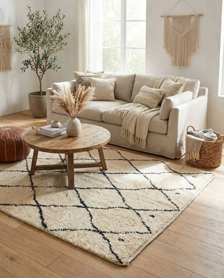 Detail image of 5' 5 x 8' 1 Hand Knotted Moroccan Wool Rug