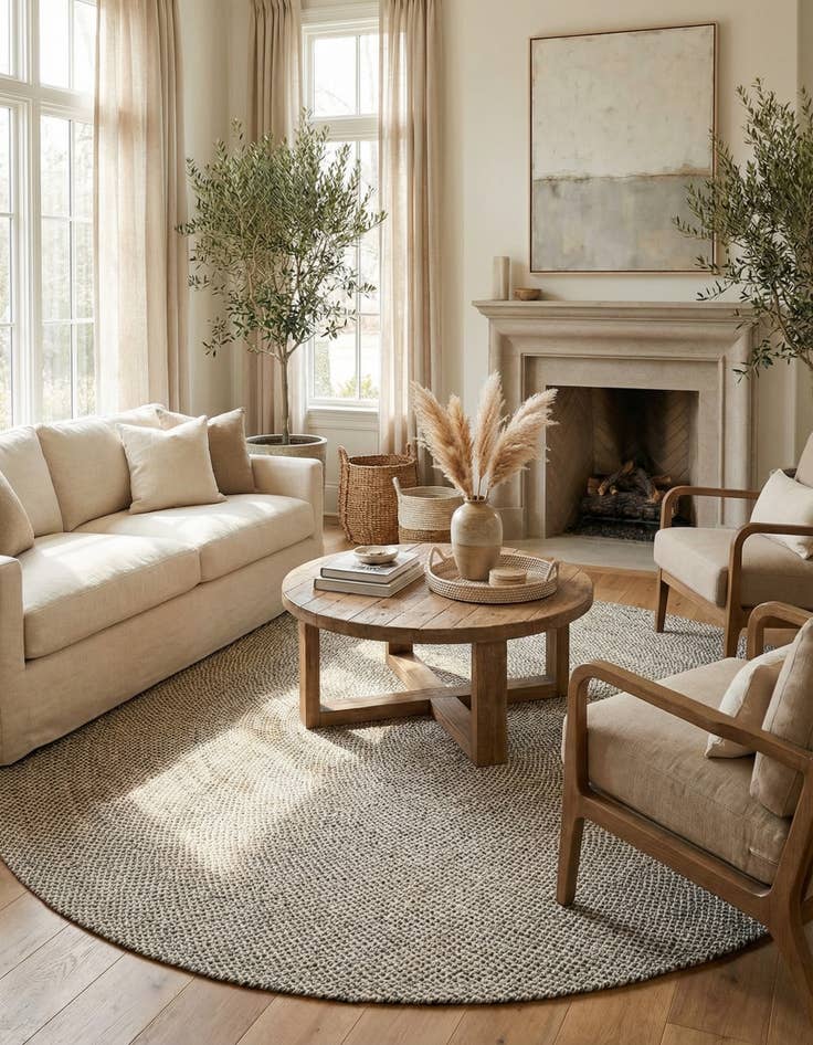 Detail image of 10' x 10'  Hand Tweed Braided Jute Round Rug