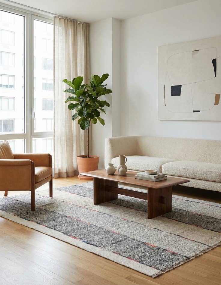 Detail image of  6' x 7' 9  Hand Woven Kilim Modern Wool Rug